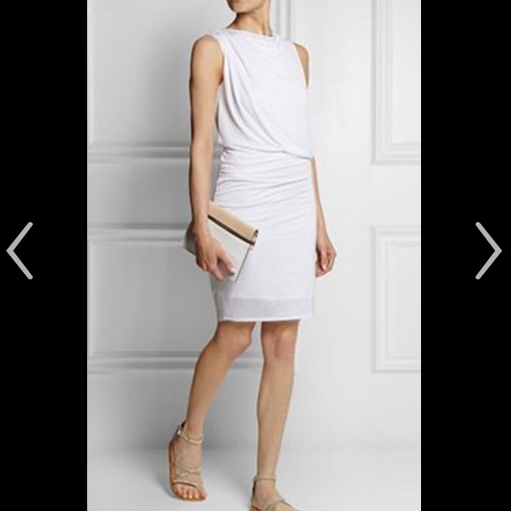 NWOT Helmut Lang draped white jersey dress